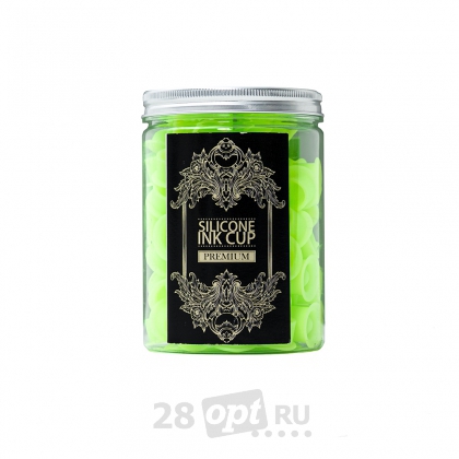 Распродажа, Силиконовые колпачки для краски Tattoo Caps ACI040-4, Зелёные, 100 шт.