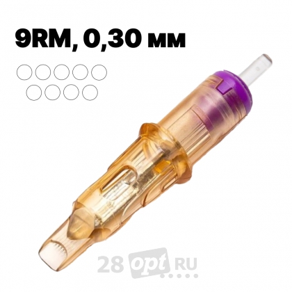 Картриджи для художественной татуировки EZ V-Select VC-P1009M1C Round Magnum 9, 0,30 мм, коробка 20 шт.
